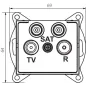 Prise TV-R-2xSAT Terminale Encastrable LOGI Blanc