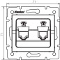 Double Prise Téléphone RJ11 Encastrable LOGI Graphite