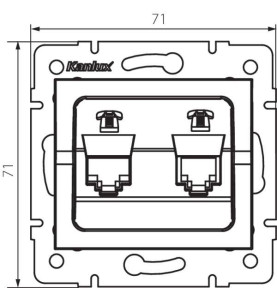 Double Prise Téléphone RJ11 Encastrable LOGI Graphite