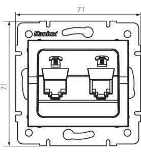 Double Prise Téléphone RJ11 Encastrable LOGI Argent