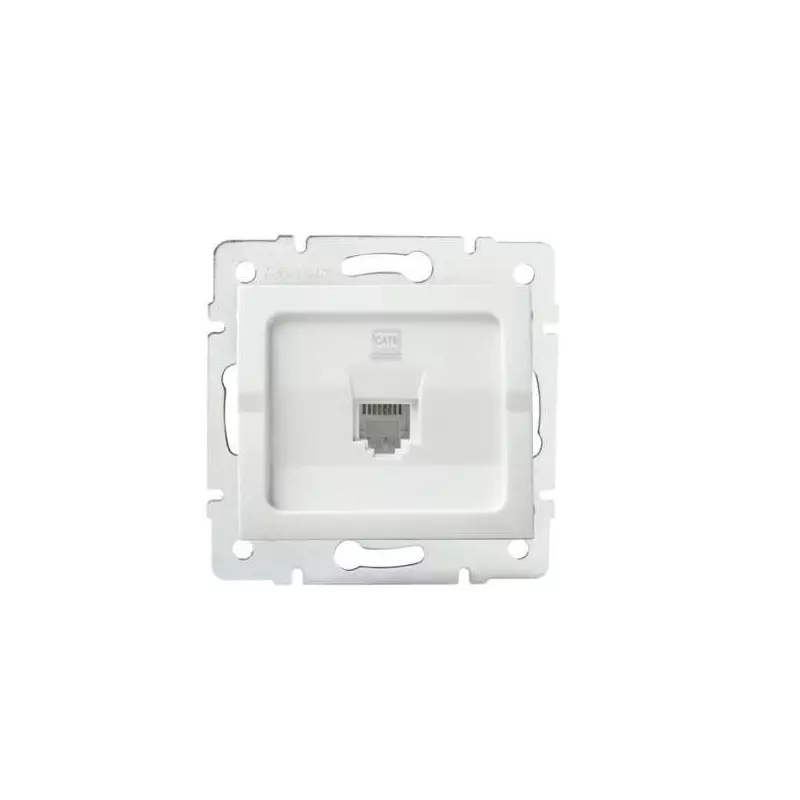 Prise Réseau Ethernet RJ45 CAT6 Encastrable LOGI Blanc