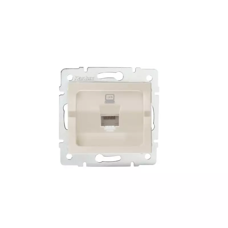 Prise Réseau Ethernet RJ45 CAT6 Encastrable LOGI Crème