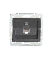 Prise Réseau Ethernet RJ45 CAT6 Encastrable LOGI Graphite