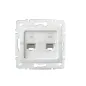 Double Prise Réseau Ethernet RJ45 CAT5e Encastrable LOGI Blanc