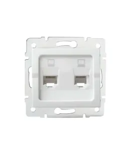 Double Prise Réseau Ethernet RJ45 CAT5e Encastrable LOGI Blanc