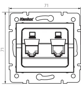 Double Prise Réseau Ethernet RJ45 CAT5e Encastrable LOGI Blanc