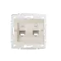 Double Prise Réseau Ethernet RJ45 CAT5e Encastrable LOGI Crème