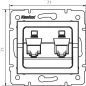 Double Prise Réseau Ethernet RJ45 CAT5e Encastrable LOGI Crème