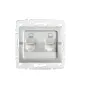 Double Prise Réseau Ethernet RJ45 CAT5e Encastrable LOGI Argent