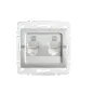 Double Prise Réseau Ethernet RJ45 CAT6 Encastrable LOGI Argent