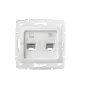 Prise RJ45 CAT5e + RJ11 Encastrable LOGI Blanc