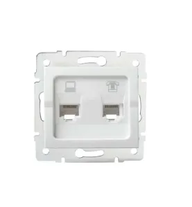 Prise RJ45 CAT5e + RJ11 Encastrable LOGI Blanc