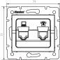 Prise RJ45 CAT5e + RJ11 Encastrable LOGI Blanc