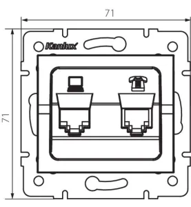 Prise RJ45 CAT5e + RJ11 Encastrable LOGI Blanc