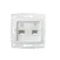 Prise RJ45 CAT6 + RJ11 Encastrable LOGI Blanc