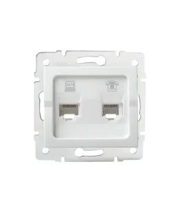 Prise RJ45 CAT6 + RJ11 Encastrable LOGI Blanc