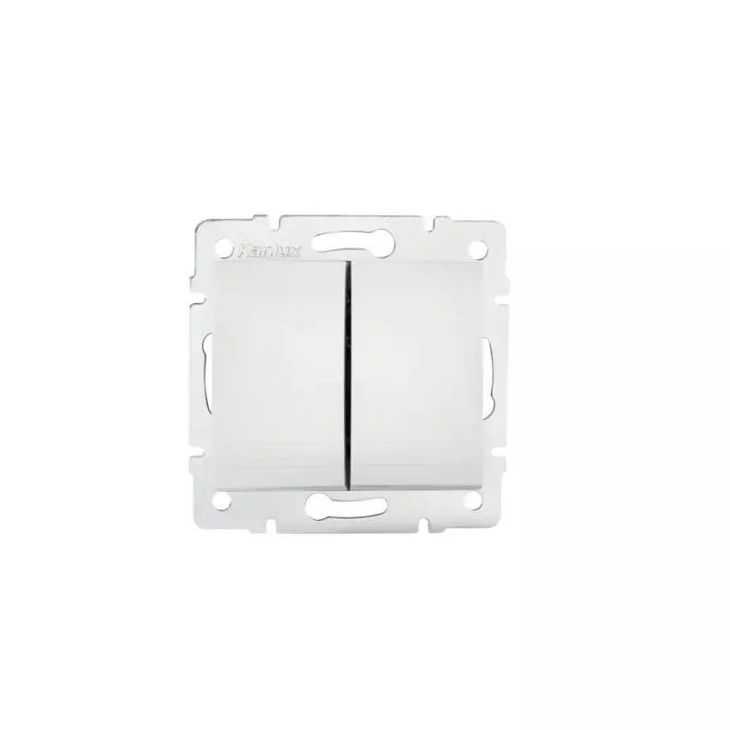 Bouton Poussoir Encastrable Double DOMO Blanc