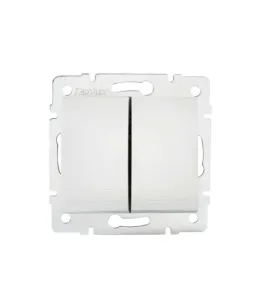 Bouton Poussoir Encastrable Double DOMO Blanc