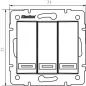 Interrupteur Encastrable Triple DOMO Graphite