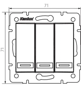 Interrupteur Encastrable Triple DOMO Graphite