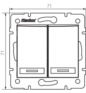 Bouton Poussoir Encastrable Double avec Voyant Lumineux LED DOMO Graphite