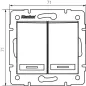 Interrupteur Encastrable Double avec Voyant Lumineux LED DOMO Graphite