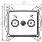 Prise TV-R de Passage Encastrable DOMO Argent