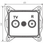 Prise TV-R Terminale Encastrable DOMO Crème