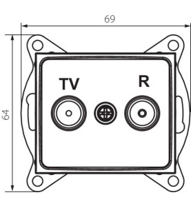 Prise TV-R Terminale Encastrable DOMO Crème