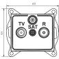 Prise TV-SAT-R de Passage Encastrable DOMO Argent