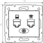 Prise RJ45 CAT6 + RJ11 Encastrable DOMO Crème