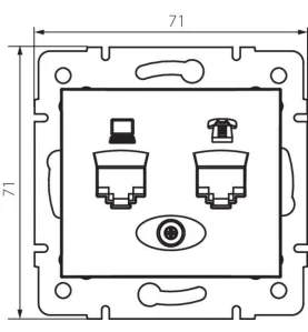 Prise RJ45 CAT6 + RJ11 Encastrable DOMO Crème