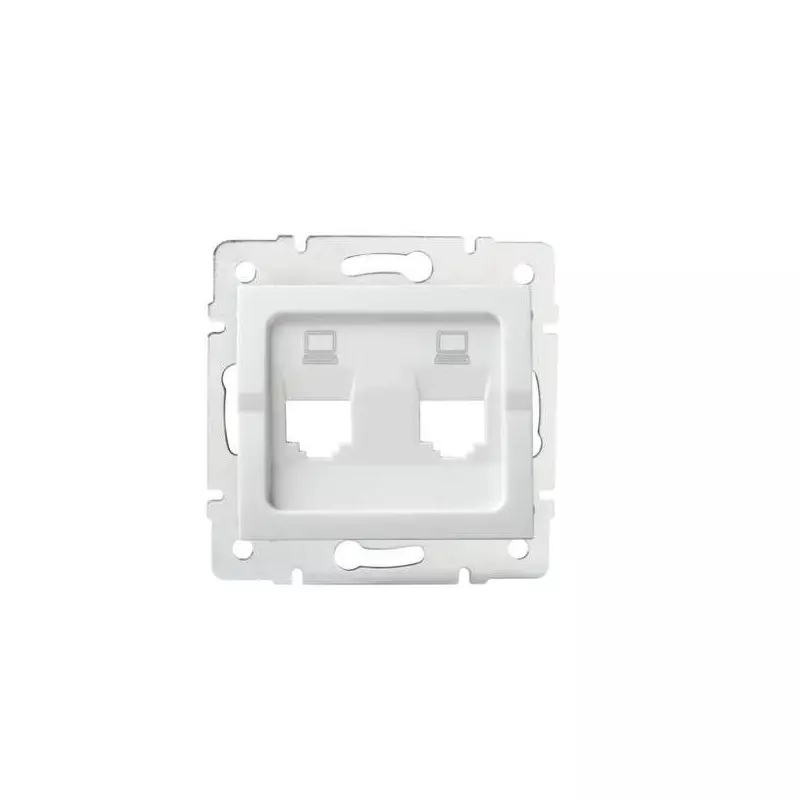 Adaptateur Réseau Ethernet 2xRJ45 Encastrable LOGI Blanc