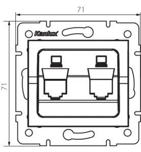 Adaptateur Réseau Ethernet 2xRJ45 Encastrable LOGI Blanc