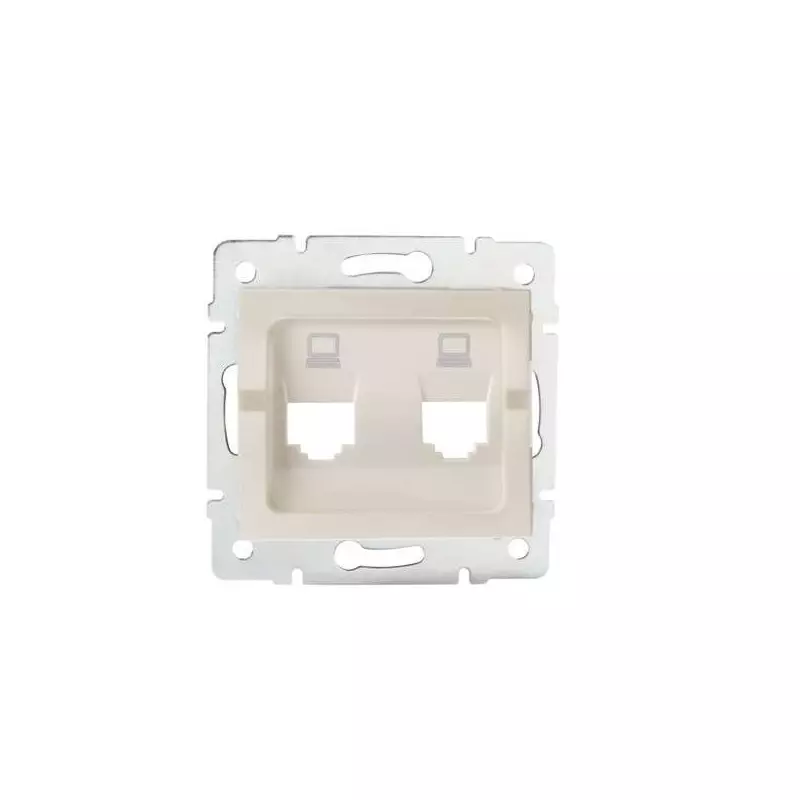 Adaptateur Réseau Ethernet 2xRJ45 Encastrable LOGI Crème