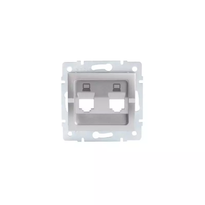 Adaptateur Réseau Ethernet 2xRJ45 Encastrable LOGI Argent