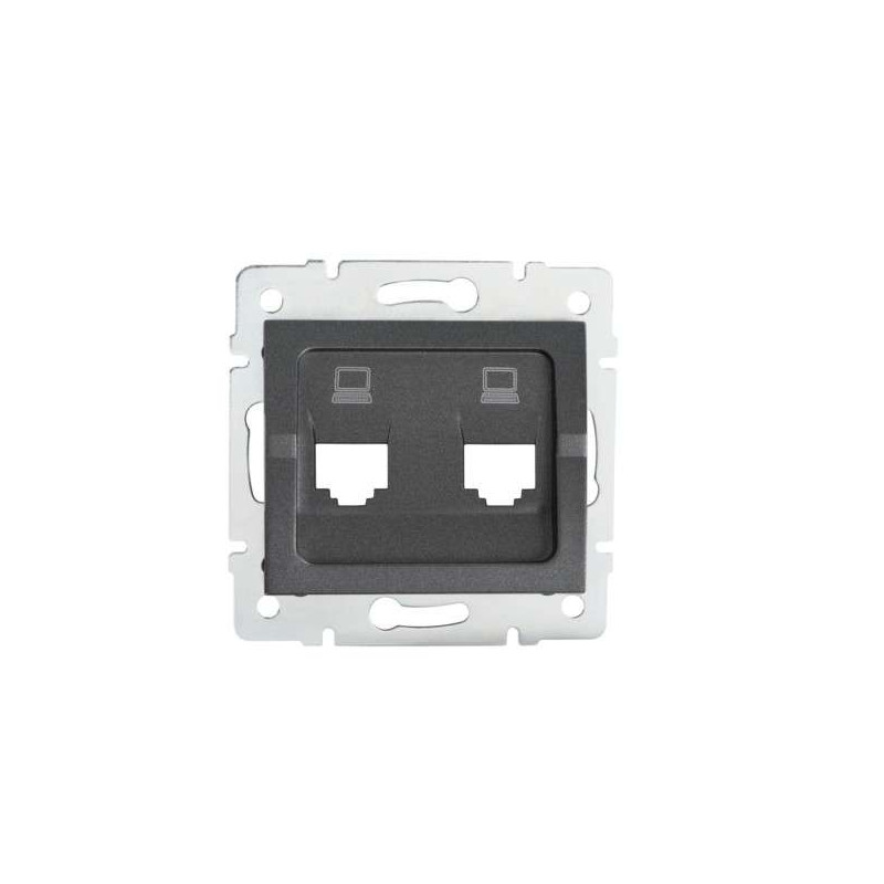 Adaptateur Réseau Ethernet 2xRJ45 Encastrable LOGI Graphite