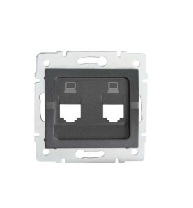 Adaptateur Réseau Ethernet 2xRJ45 Encastrable LOGI Graphite