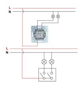 Interrupteur Encastrable Double LOGI Graphite