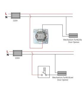 Bouton Poussoir Encastrable Double avec Voyant Lumineux LED LOGI Crème