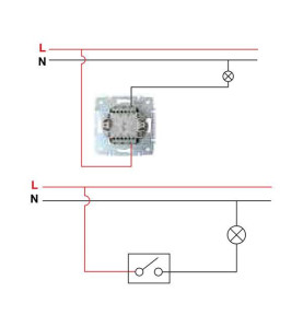 Interrupteur Encastrable Simple avec Témoin LED DOMO Argent