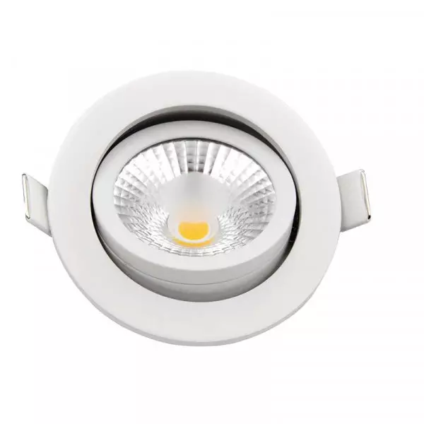 Spot LED encastrable 8W extra plat - 220V orientable blanc