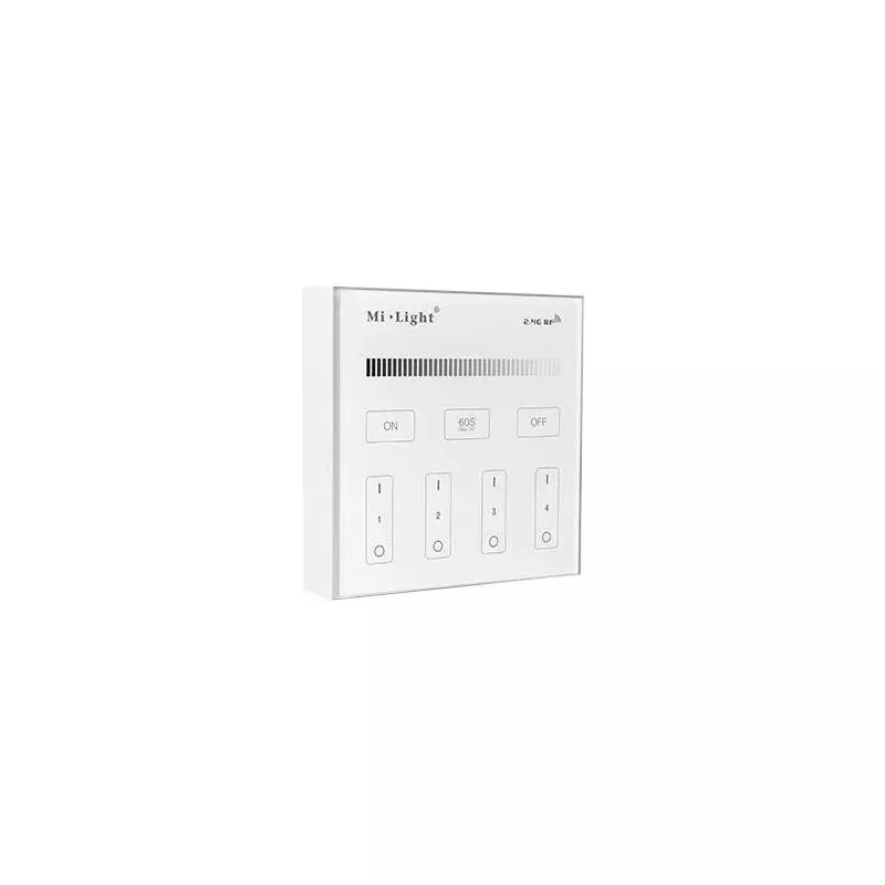 Télécommande Tactile Murale Dimmable RadioFréquence Sans Fil 4 Zones Blanc Mono-Couleur B1