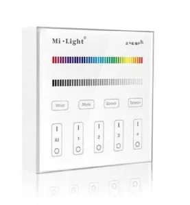 Télécommande Tactile Murale LED Dimmable RadioFréquence 4 Zones - RGB / RGBW B3