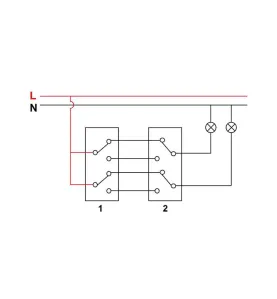 Interrupteur Va-et-Vient Double Étanche TEKNO Noir