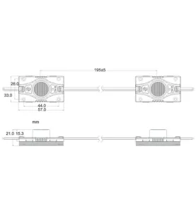 Module LED 3W DC12V IP67 pour Caissons Lumineux Double Face Blanc Jour 6500K