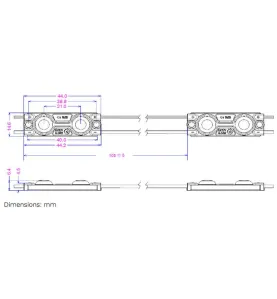 Module LED 0,48W DC12V IP67 pour Caissons Lumineux Blanc Chaud 3000K