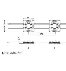 Module LED 1,2W DC12V IP67 pour Caissons Lumineux Blanc Jour 6500K