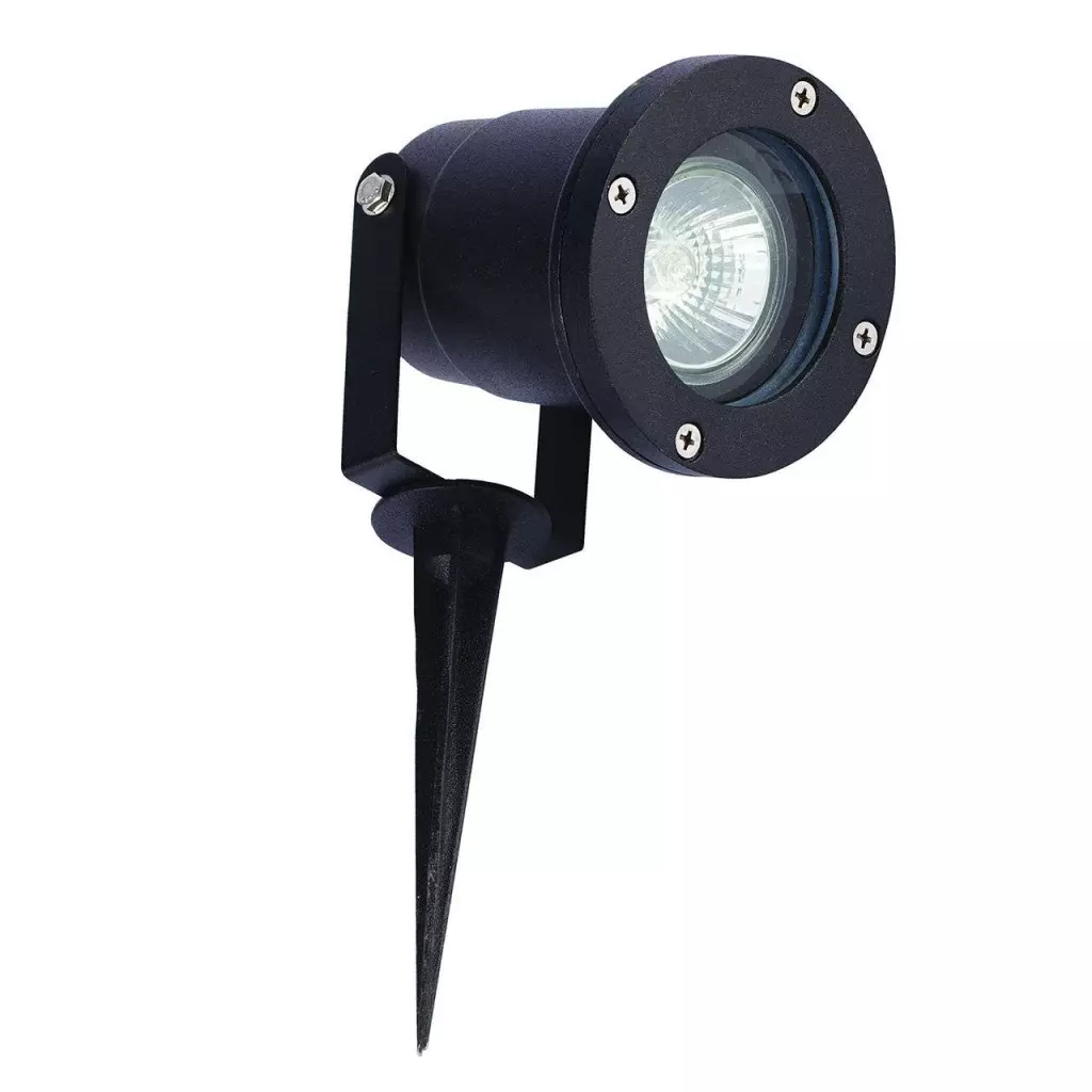 Spot extérieur à piquer LED GU10 pour éclairage de jardin - EUROPALAMP -  Noir - 3W - Blanc chaud - Plastique