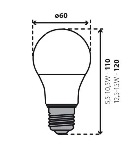 Ampoule LED E27 A60 10,5W 1050lm TUV lumière 75W